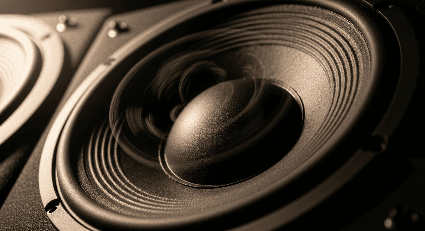 Deep bass speaker vibrating